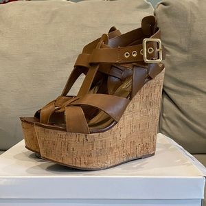 Steve Madden - Brunnt Cork Wedges, Size 7.5